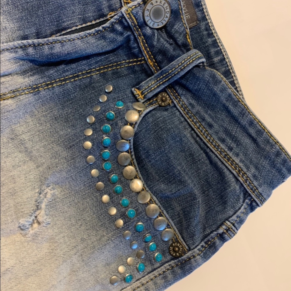 3 for $20 Kylie & Kendall Studded Denim Shorts - Picture 2 of 5